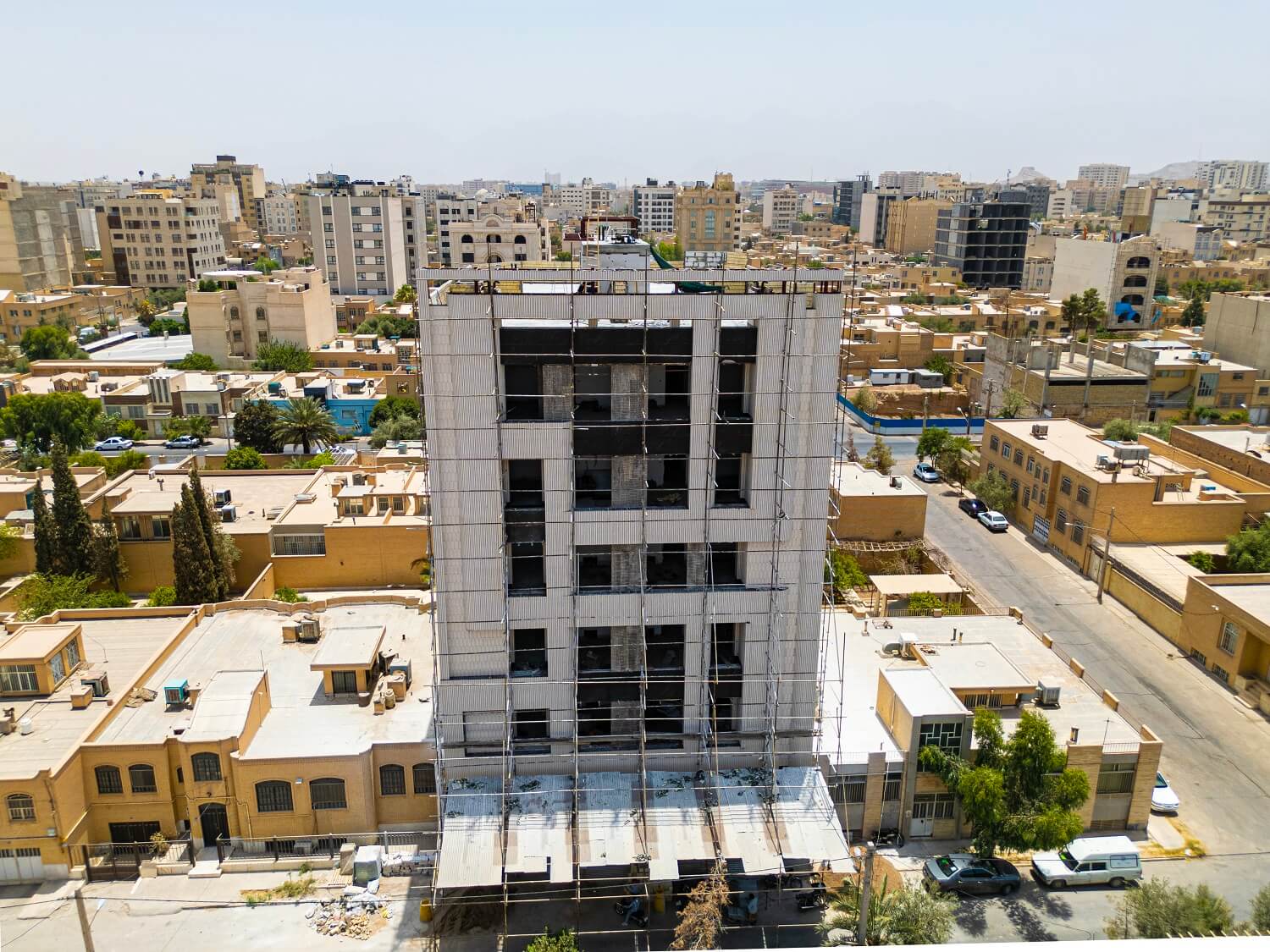 نمای شمالی ارجرا شده ساختمان مسکونی ملاصدرا- پروژه مشارکت در ساخت عمران آلتون